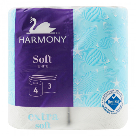 Toaletní papír Harmony Soft 4ks 3-vrstvý